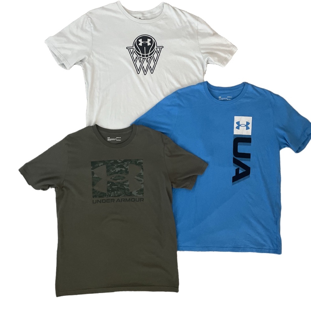 Under Armour Men's T-Shirt Set - Light Gray, Blue, Olive